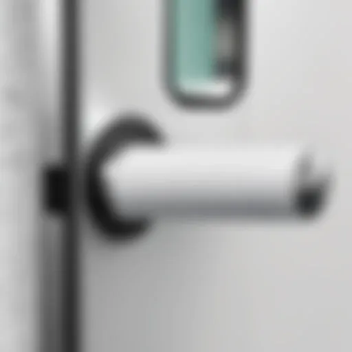 Close-up of antimicrobial door handle wrap showcasing texture and material