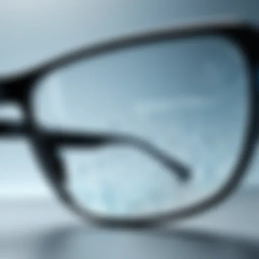 Close-up of antiviral glasses showcasing innovative materials