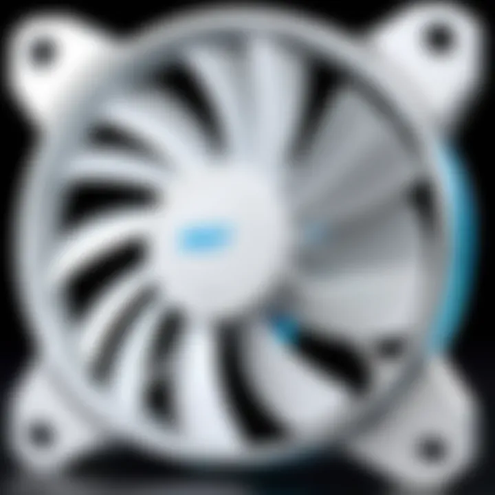 Close-up view of the Arctic Wind Fan showcasing its sleek design and advanced features.