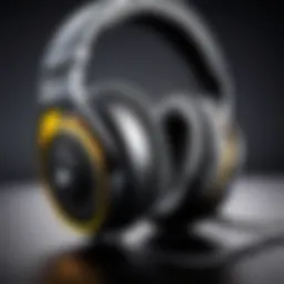 Close-up of Corsair gaming headset showcasing advanced design