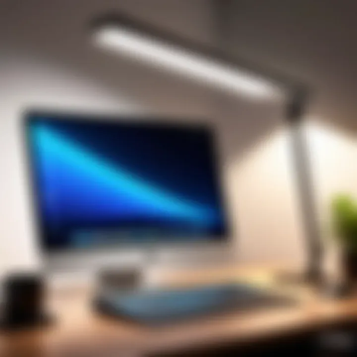 Desk light positioned for professional video conferencing