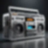 A classic boombox showcasing retro design elements.