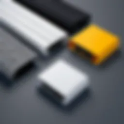 Various types of cable covers designed for carpets showcasing different styles and materials.