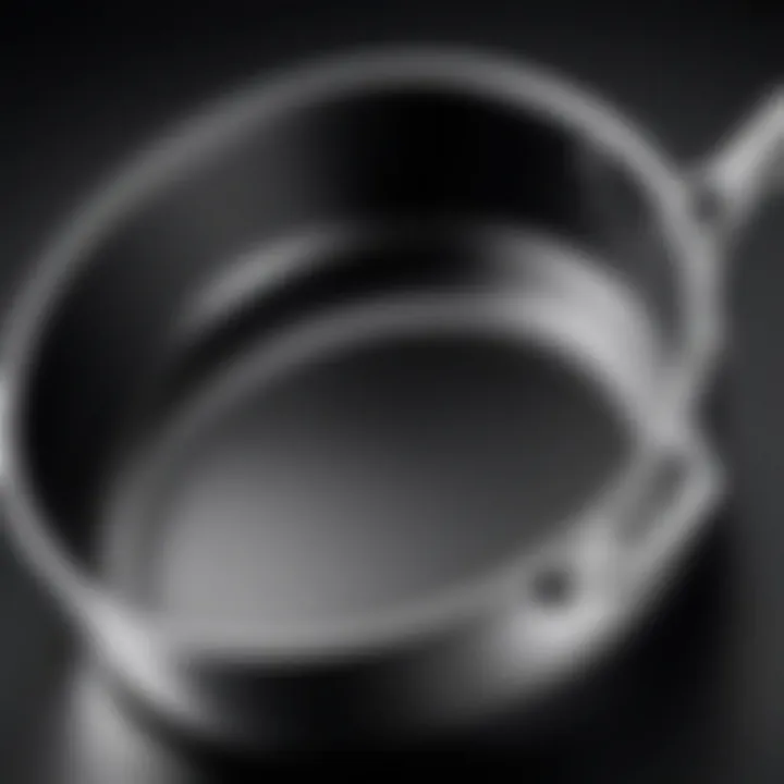 Close-up view of Calphalon cookware showcasing its sleek finish and design.