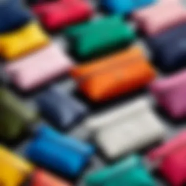 Various materials used in Kipling cosmetic pouches highlighting durability and style