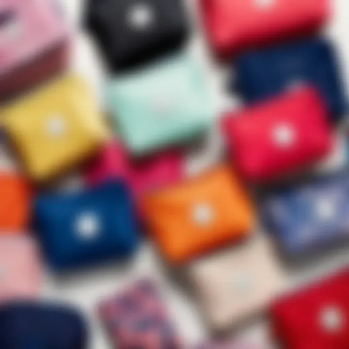 A selection of Kipling cosmetic pouches for different consumer preferences and styles