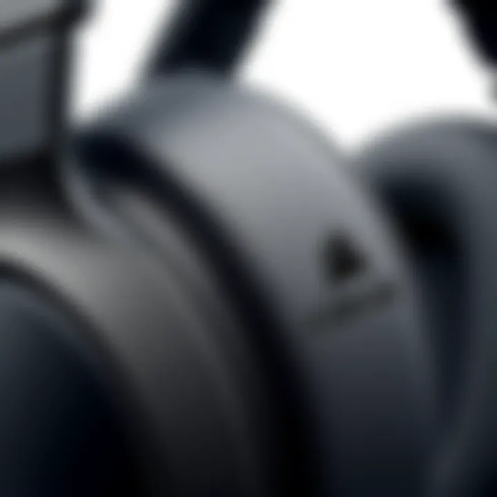 Close-up of the Corsair HS60 Wireless headset's ear cushions