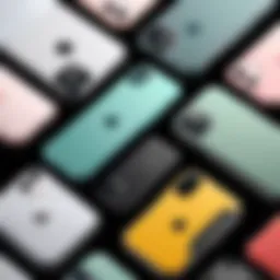 An elegant selection of iPhone 11 cases showcasing various materials.