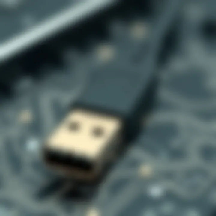 Detailed View of Zebra Scanner USB Cable High-resolution close-up of a Zebra scanner USB cable