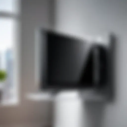 Corner mount installation diagram for a 55-inch flat screen TV