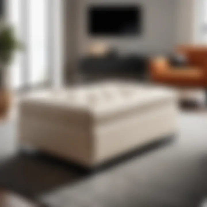Sophisticated 42 inch storage ottoman enhancing a modern aesthetic