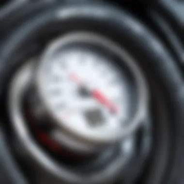 Precision Tire Pressure Gauge for Accurate Inflation Close-up of tire pressure gauge on inflator