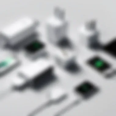 Diverse iPhone Travel Charger Kits Variety of iPhone travel charger kits displayed neatly