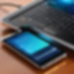 Close-up view of a tablet card reader in use