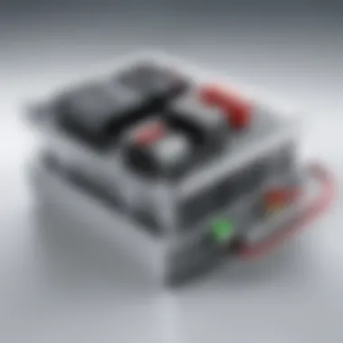 Detailed view of a universal accumulator charging kit showcasing various components.
