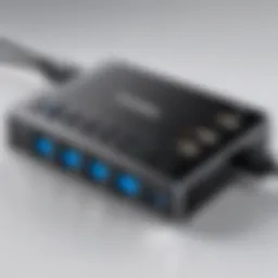 A high-capacity USB hub showcasing multiple ports