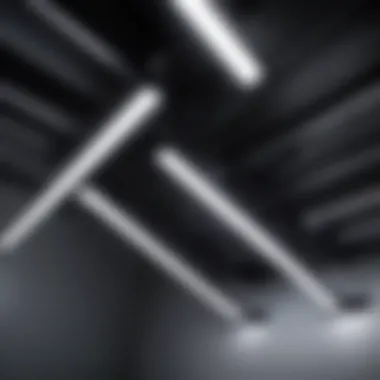 Durable Components of LED Shop Lights Close-up of durable LED shop light components