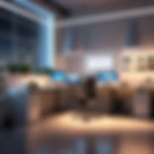 Illuminated workspace showcasing linkable LED shop lights