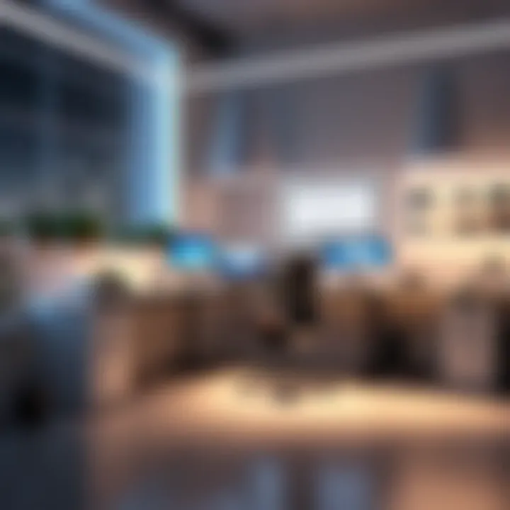 Illuminated workspace showcasing linkable LED shop lights