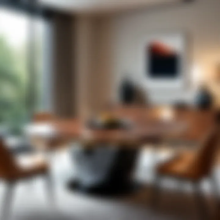 Stylish Esquire dining table in a contemporary dining room setting