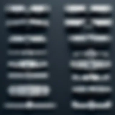 Detailed view of various chest lid hinge types