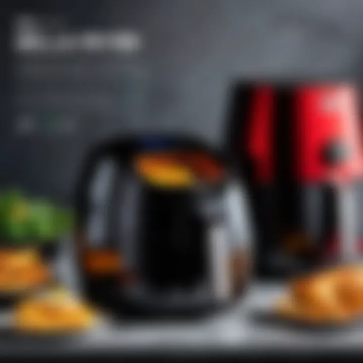 Comparison chart showcasing the Bella Pro Air Fryer alongside other similar products.