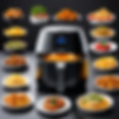 Bella Pro Air Fryer in action, demonstrating its cooking capabilities with a variety of foods.