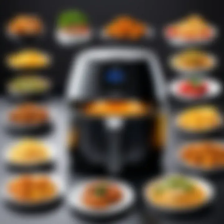 Bella Pro Air Fryer in action, demonstrating its cooking capabilities with a variety of foods.