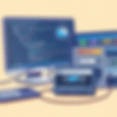 A cassette player connected to a computer