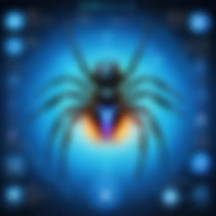 Diagram showcasing the applications of Coospider UV light in pest control.