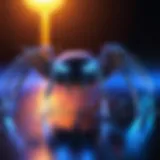 Illustration of Coospider UV light technology in action demonstrating disinfection.