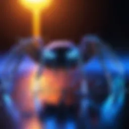 Illustration of Coospider UV light technology in action demonstrating disinfection.
