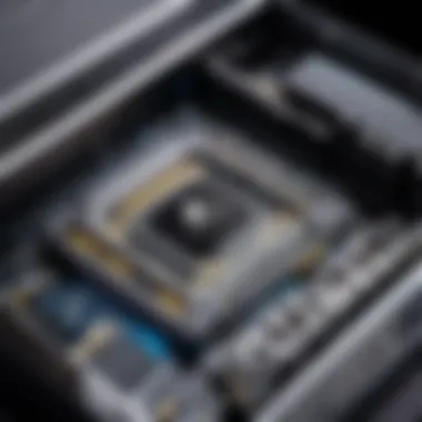 Close-up of the features of the Corsair accessory tray emphasizing its utility