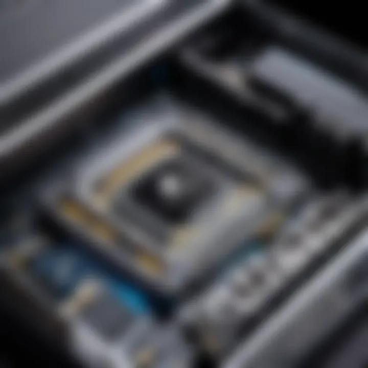 Close-up of the features of the Corsair accessory tray emphasizing its utility