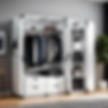 Organized cube portable wardrobe showcasing efficient storage solutions.