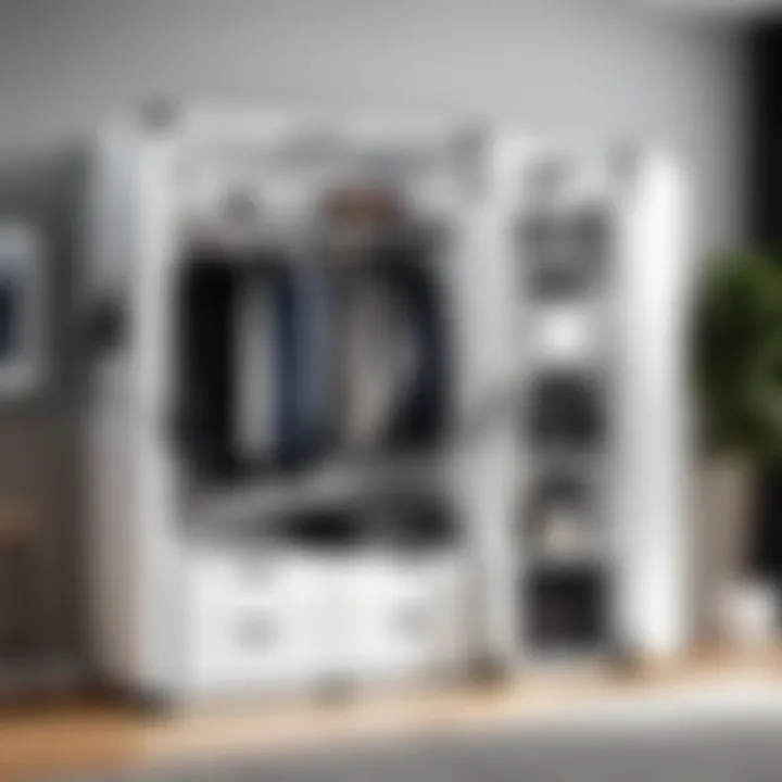 Organized cube portable wardrobe showcasing efficient storage solutions.