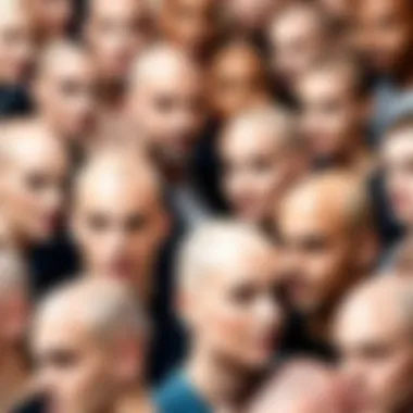 A group of individuals showcasing diverse styles embracing baldness.