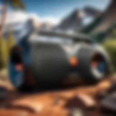 JBL Boombox in a Scenic Setting JBL Boombox showcased outdoors with scenic background