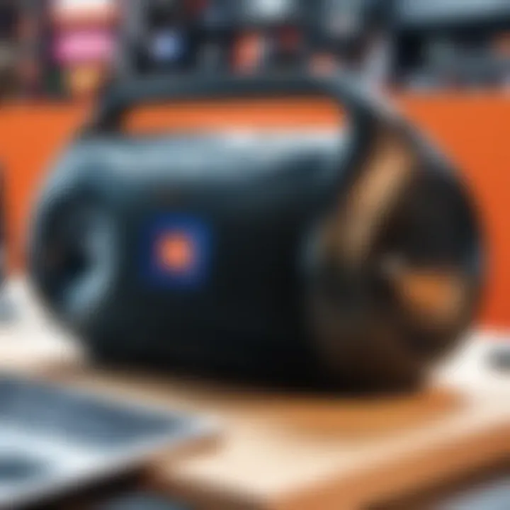 Second-hand JBL Boombox in a market setting