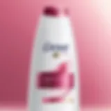 Close-up of Dove conditioner bottle designed for colored hair