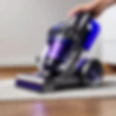 User comfortably handling the Dyson Animal Vacuum