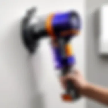 Installation guide for Dyson wall mount in home setting