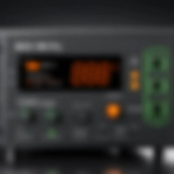 Close-up of charge controller specifications and features