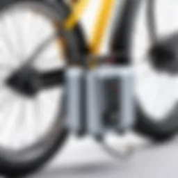 Electric air compressor for bicycle tires in action