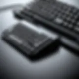 Ergonomically designed keyboard showcasing its features