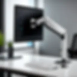 Elegant design of the Ergotron LX monitor arm, showcasing its sleek finish and modern aesthetics.