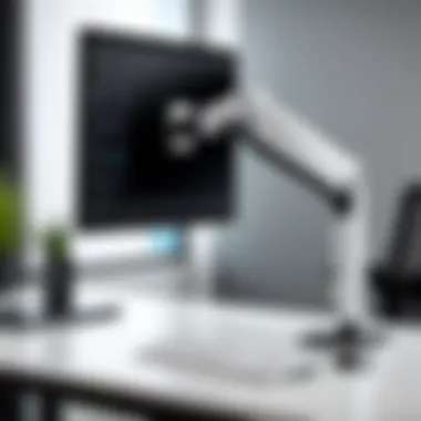 Elegant design of the Ergotron LX monitor arm, showcasing its sleek finish and modern aesthetics.