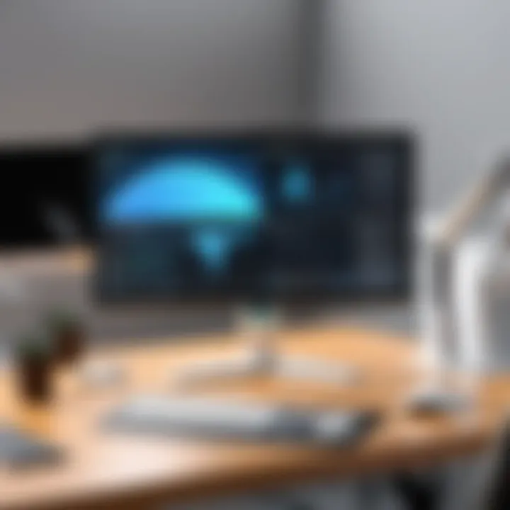 User's workspace featuring the Ergotron LX monitor arm in action, emphasizing ergonomic benefits.
