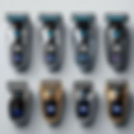 A variety of Skull Shaver attachments displayed elegantly