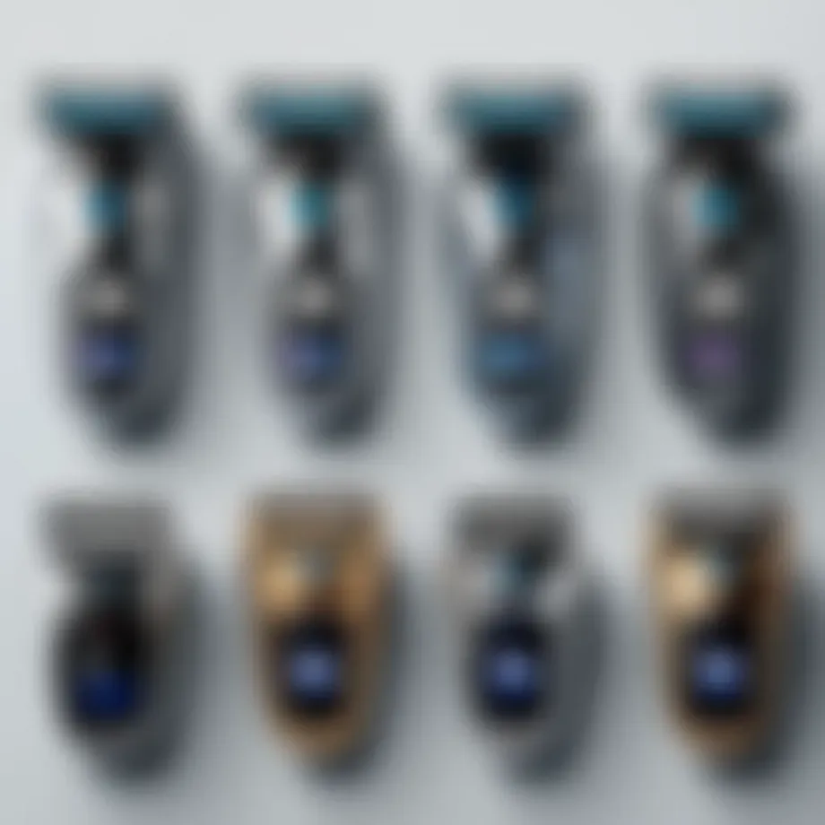 A variety of Skull Shaver attachments displayed elegantly
